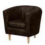 Fauteuil Casales antiek leren look - Mokkakleurig