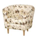 Fauteuil Casales I geweven stof - gebloemd - Beige/bruin