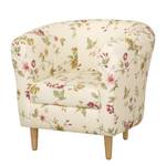 Fauteuil Casales II geweven stof - gebloemd - Crème