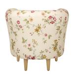 Fauteuil Casales II geweven stof - gebloemd - Crème