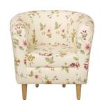 Fauteuil Casales II Tissu - Motif floral - Crème