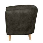 Fauteuil Casales antieke leerlook - Antraciet