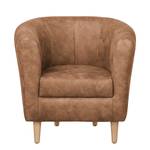 Fauteuil Casales Aspect cuir antique - Marron clair