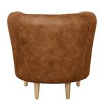 Fauteuil Casales Aspect cuir antique - Cognac