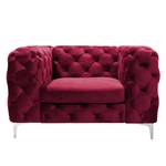 Fauteuil Leominster II Velours - Rouge bordeaux - Rouge Bordeaux