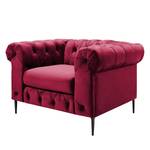 Fauteuil Cayley Velours - Rouge Bordeaux