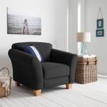 Fauteuil Cebu geweven stof - Zwart