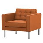 Fauteuil Chelsea geweven stof Geweven stof Milan: Roestbruin - Cilinder