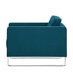 Fauteuil Chelsea geweven stof Stof Ramira: Turquoise - Beugelpoten