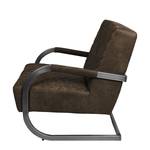 Fauteuil Cisco antieke leerlook - Bruingrijs