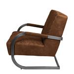 Fauteuil Cisco antieke leerlook - Middel bruin