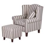 Fauteuil Colmar chocoladekleurige katoenen stof - Met hocker