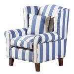 Fauteuil Colmar blauw gestreept geweven stof - zonder hocker