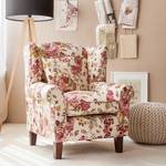 Fauteuil Red Rose geweven stof - Met hocker