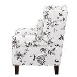 Fauteuil Colmar Tissu - Motif fleuri noir / blanc - Sans repose-pieds