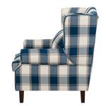 Fauteuil à oreilles Colmar XL Tissu - Bleu lumineux / Noir