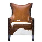 Fauteuil Denver Cow echt leer - bruin/wit