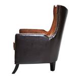 Fauteuil Denver Cow echt leer - bruin/wit