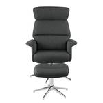 Sessel Dingle (mit Hocker) Webstoff - Grau