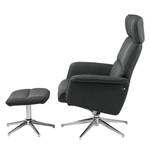 Fauteuil Dingle (met hocker) geweven stof - grijs