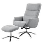 Fauteuil Doon (met hocker) geweven stof - lichtgrijs