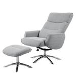 Fauteuil Doon (met hocker) geweven stof - lichtgrijs