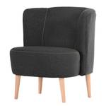 Fauteuil Edenton geweven stof - grijs - Met hocker