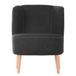 Fauteuil Edenton geweven stof - grijs - Met hocker