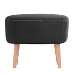 Fauteuil Edenton geweven stof - grijs - Met hocker