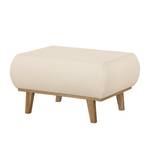 Sessel Eva II Webstoff Creme - Beige - Eiche - Mit Hocker