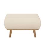 Sessel Eva II Webstoff Creme - Beige - Eiche - Mit Hocker