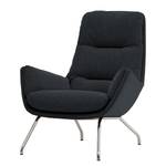 Fauteuil Garbo VI Tissu - Tissu Saia: Anthracite - Chrome brillant