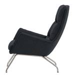 Fauteuil Garbo VI Tissu - Tissu Saia: Anthracite - Chrome brillant