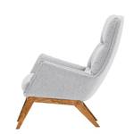 Fauteuil GARBO avec pieds en bois Tissu - Tissu Saia: Gris clair - Chêne foncé