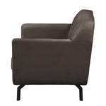 Fauteuil Giarra Aspect cuir vieilli - Gris marron