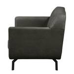 Fauteuil Giarra Aspect cuir vieilli - Gris foncé