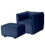 Fauteuil Grady I geweven stof - Donkerblauw