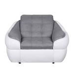 Fauteuil Gramat kunstleer/witte structuurstof/grijs