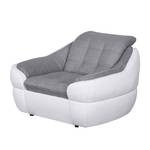 Fauteuil Gramat kunstleer/witte structuurstof/grijs