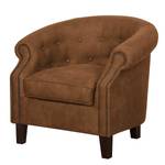 Fauteuil Great Hale III antieke leerlook Middel bruin