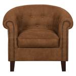 Fauteuil Great Hale III antieke leerlook Middel bruin