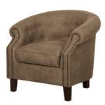 Fauteuil Great Hale III Aspect cuir ancien - Latte macchiatto