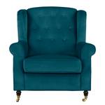 Oorfauteuil Grendon - fluweel Petrolblauw