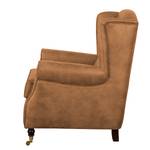 Oorfauteuil Grendon antieke leerlook - Oker