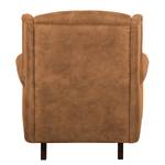 Oorfauteuil Grendon antieke leerlook - Oker