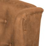 Fauteuil à oreilles Grendon Aspect cuir vieilli - Ocre