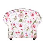 Fauteuil Henry cr鮥kleurige/rode geweven stof - bloemenmotief