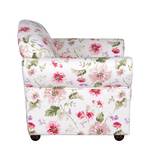 Fauteuil Henry cr鮥kleurige/rode geweven stof - bloemenmotief