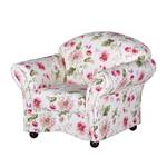 Fauteuil Henry Tissu crème / Rouge - Motif floral