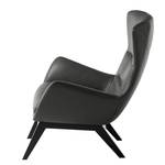 Fauteuil Hepburn I Cuir véritable - Cuir véritable Neka : Gris - Noir